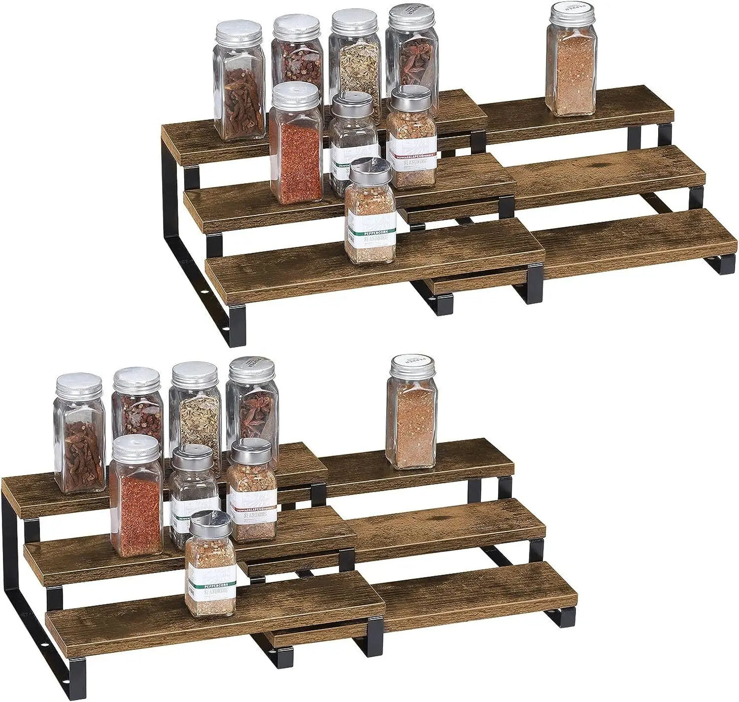 3-Tier Wooden Spice Rack Organizer Set