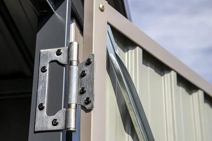 Galvanized Steel Storage Shed with Swinging Double Lockable Doors