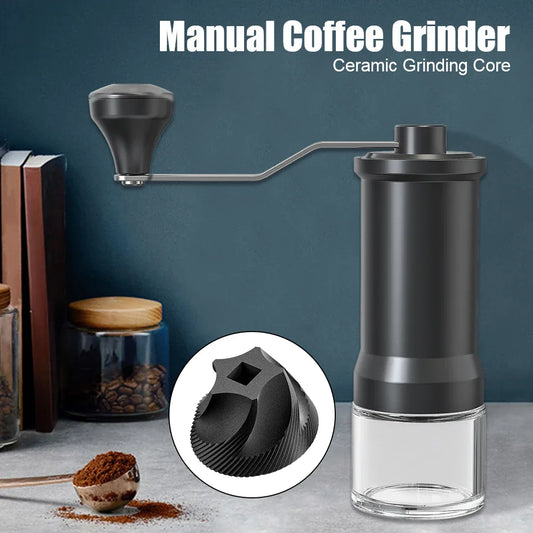 Manual Coffee Grinder with Ceramic Core, Hand-Cranked Kitchen Tool