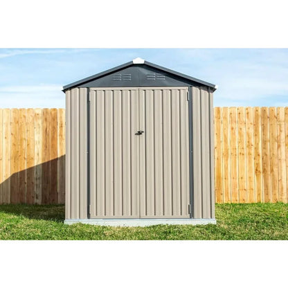 Galvanized Steel Storage Shed with Swinging Double Lockable Doors