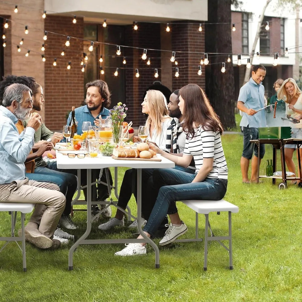 3-Piece Folding Picnic Table with Benches Set