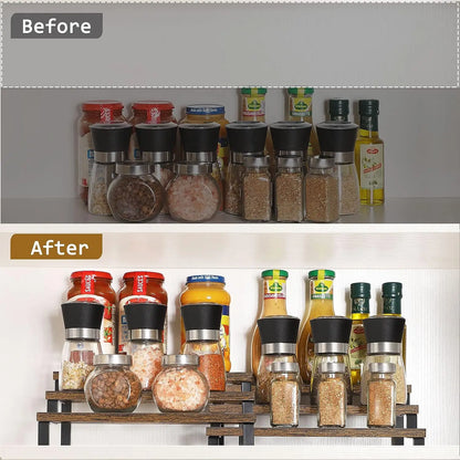 3-Tier Wooden Spice Rack Organizer Set