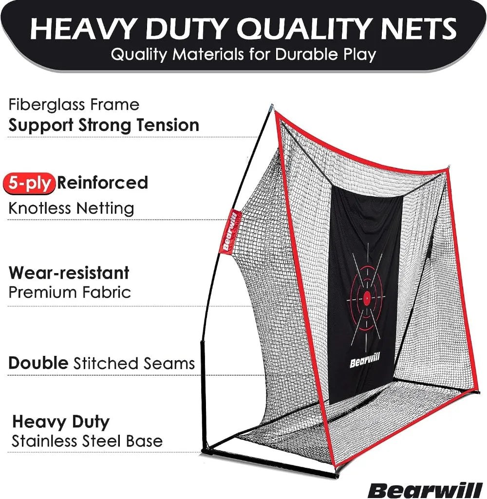 10x7ft Heavy Duty Golf Practice Net with Golf Mat